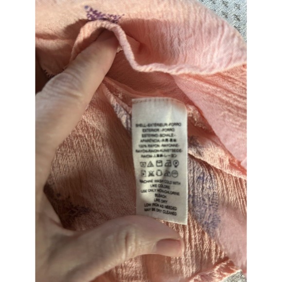 Free People Dress Pink Tree Swing Mini Oversized Keyhole Neck Flowy boho - Picture 9 of 9